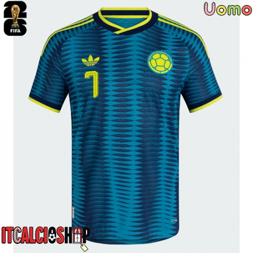 Colombia Luis Diaz #7 Seconda Maglia Mondiali 2026 Manica Corta